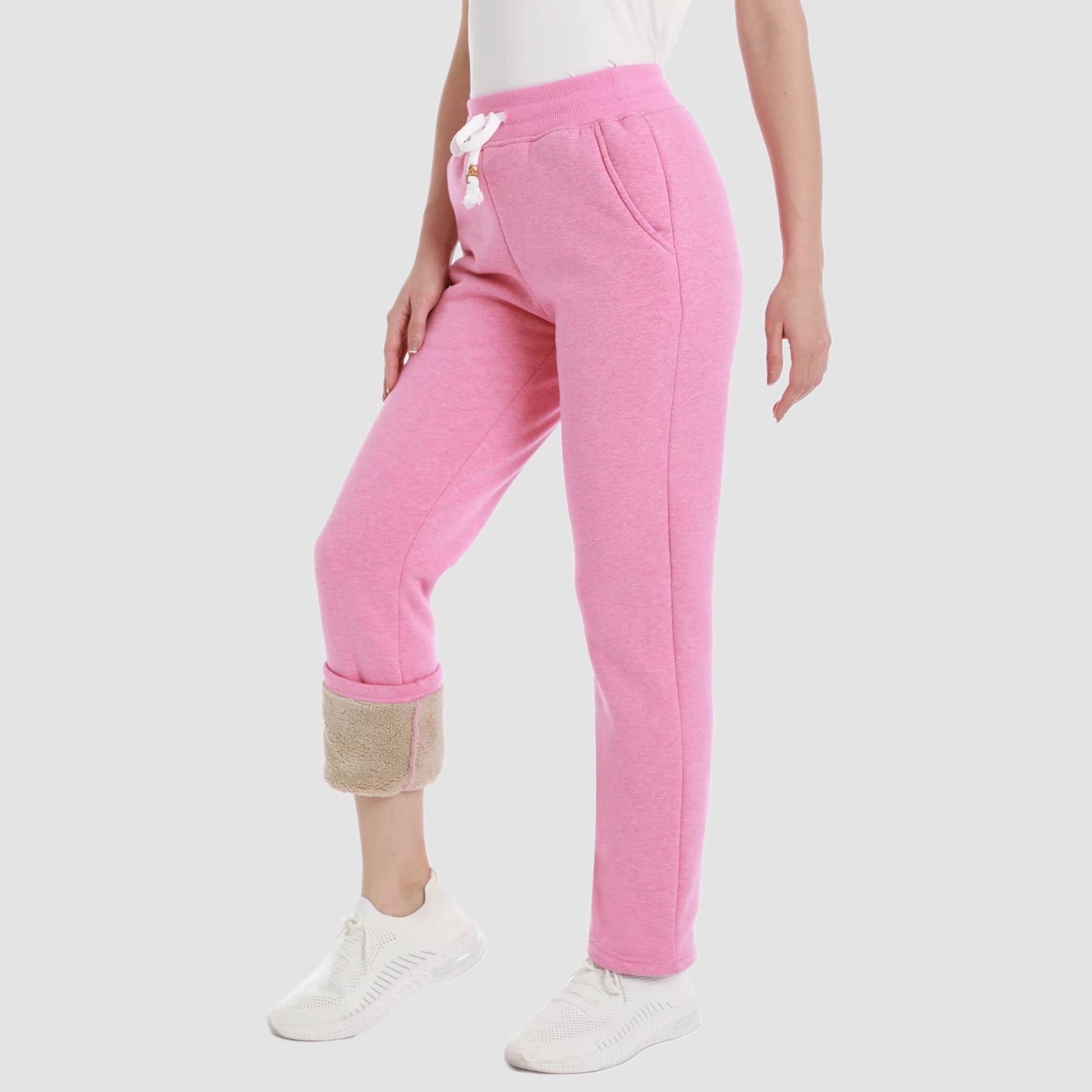 Women's Warm Winter Pants Sherpa Lined Athletic Sweatpants Jogger Pants with 3 Pockets - MAGCOMSEN