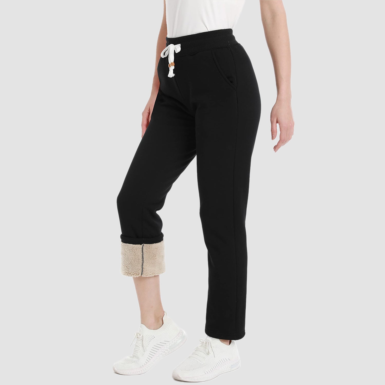 Women's Warm Winter Pants Sherpa Lined Athletic Sweatpants Jogger Pants with 3 Pockets - MAGCOMSEN