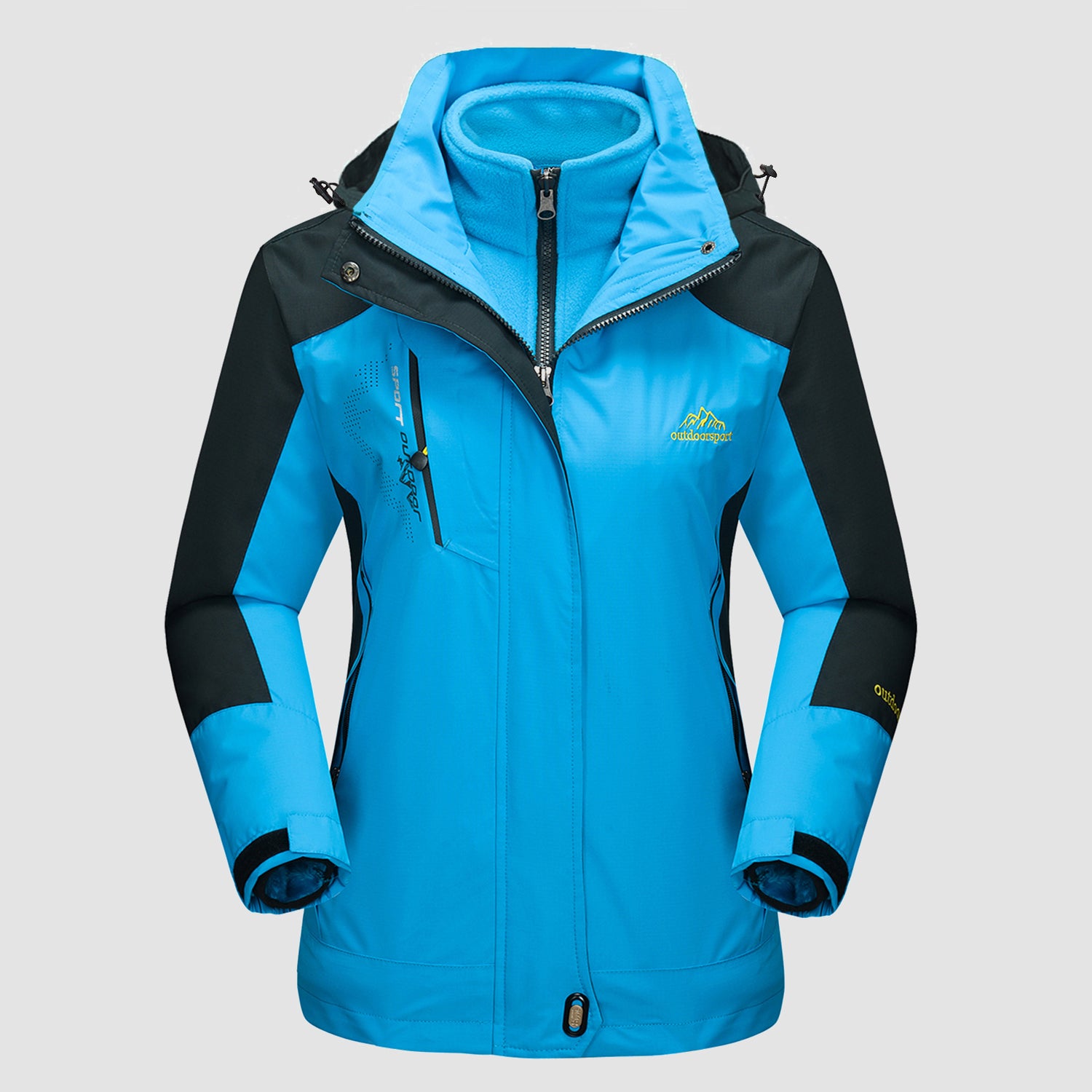 Blue Women's 3-in-1 Waterproof Ski Jacket with Fleece Liner - MAGCOMSEN