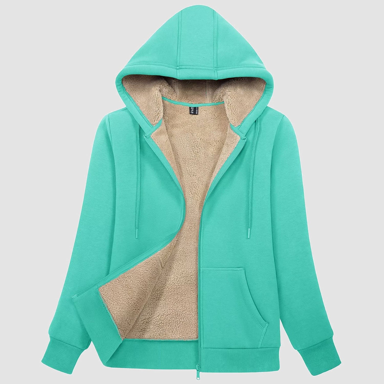 Women's Zip-Up Sherpa Lined Fleece Hoodie Jacket - MAGCOMSEN