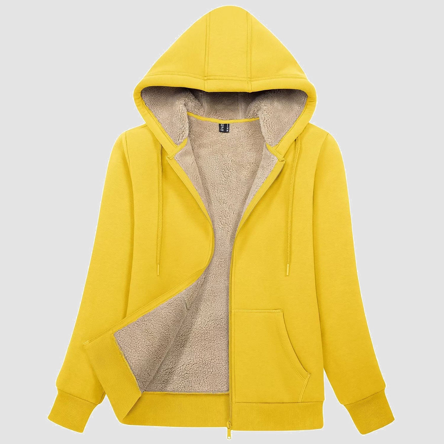 Women's Zip-Up Sherpa Lined Fleece Hoodie Jacket - MAGCOMSEN