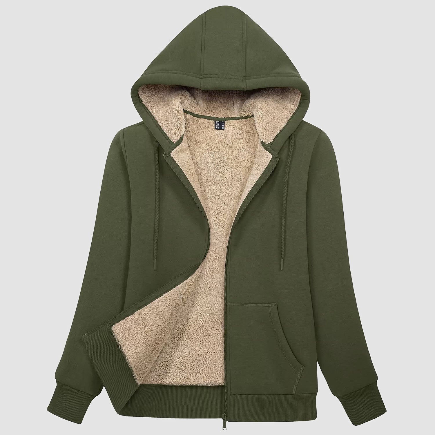 Women's Zip-Up Sherpa Lined Fleece Hoodie Jacket - MAGCOMSEN