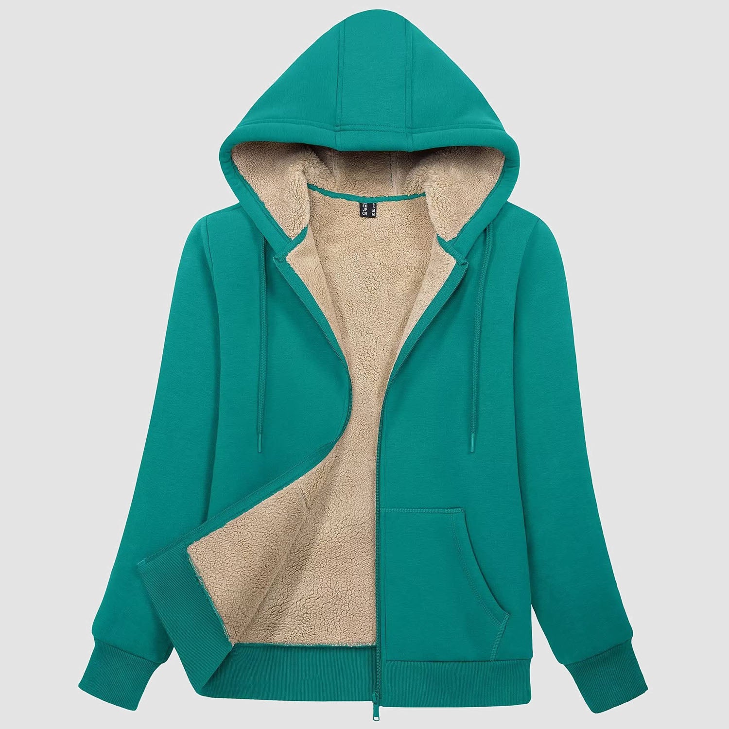 Women's Zip-Up Sherpa Lined Fleece Hoodie Jacket - MAGCOMSEN