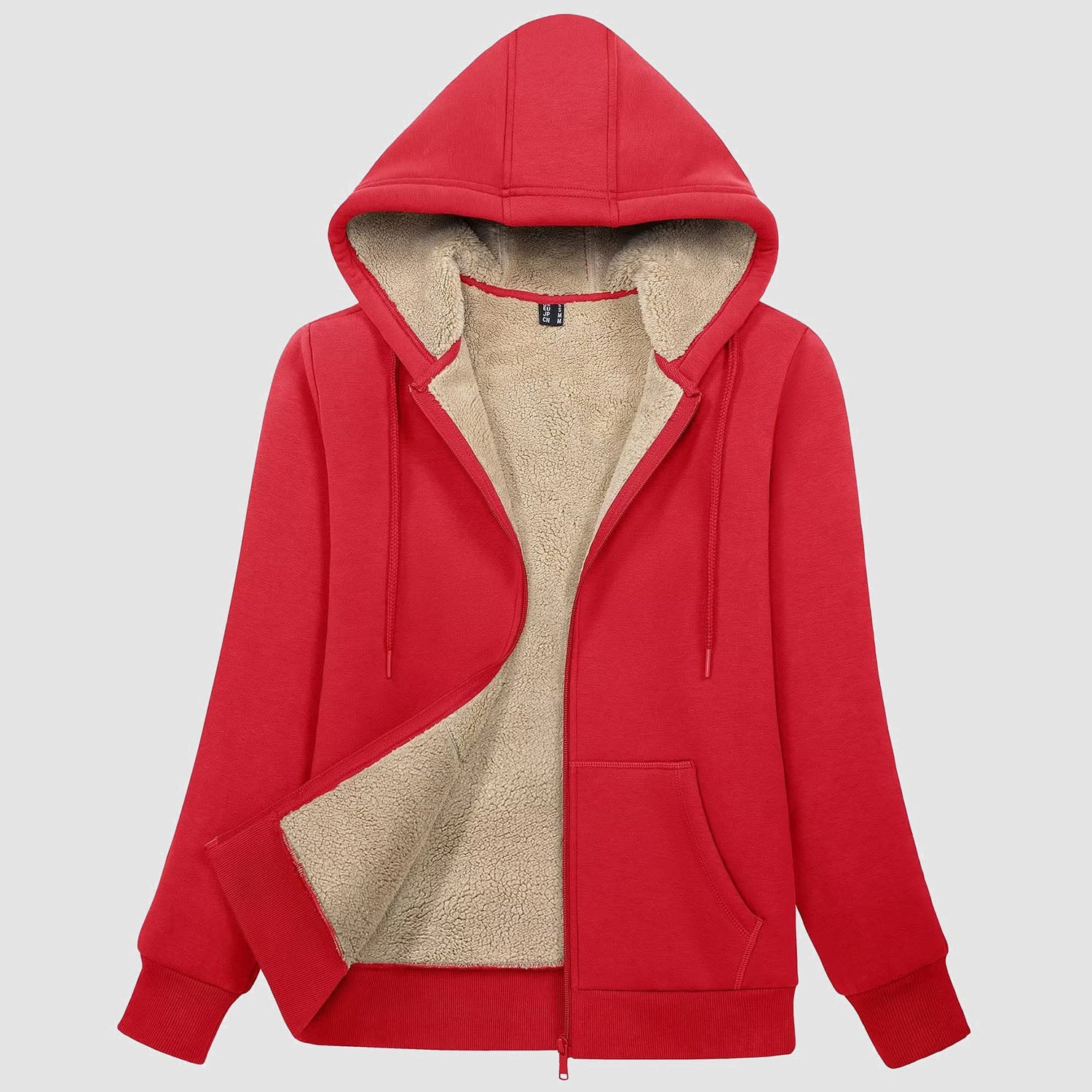 Women's Zip-Up Sherpa Lined Fleece Hoodie Jacket - MAGCOMSEN