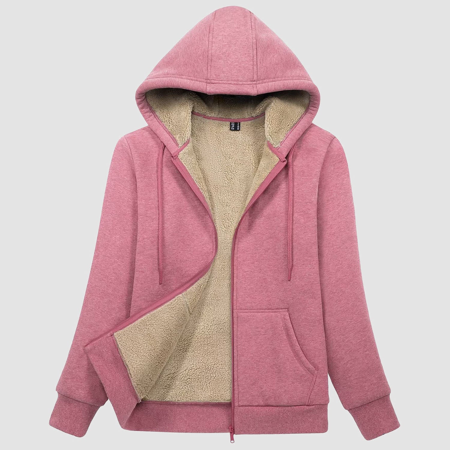 Women's Zip-Up Sherpa Lined Fleece Hoodie Jacket - MAGCOMSEN