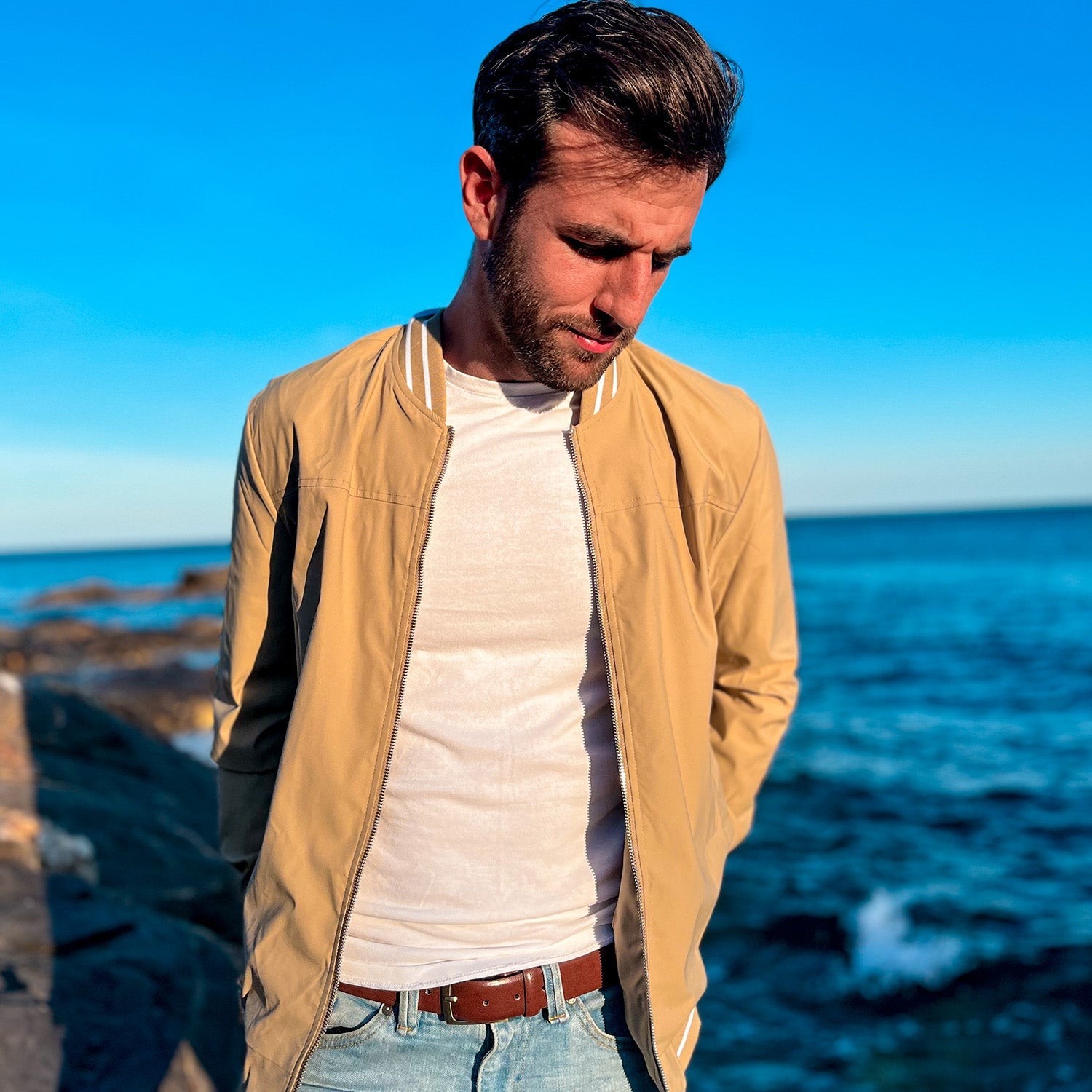 Men's Lightweight Bomber Jacket Casual Windbreaker - MAGCOMSEN