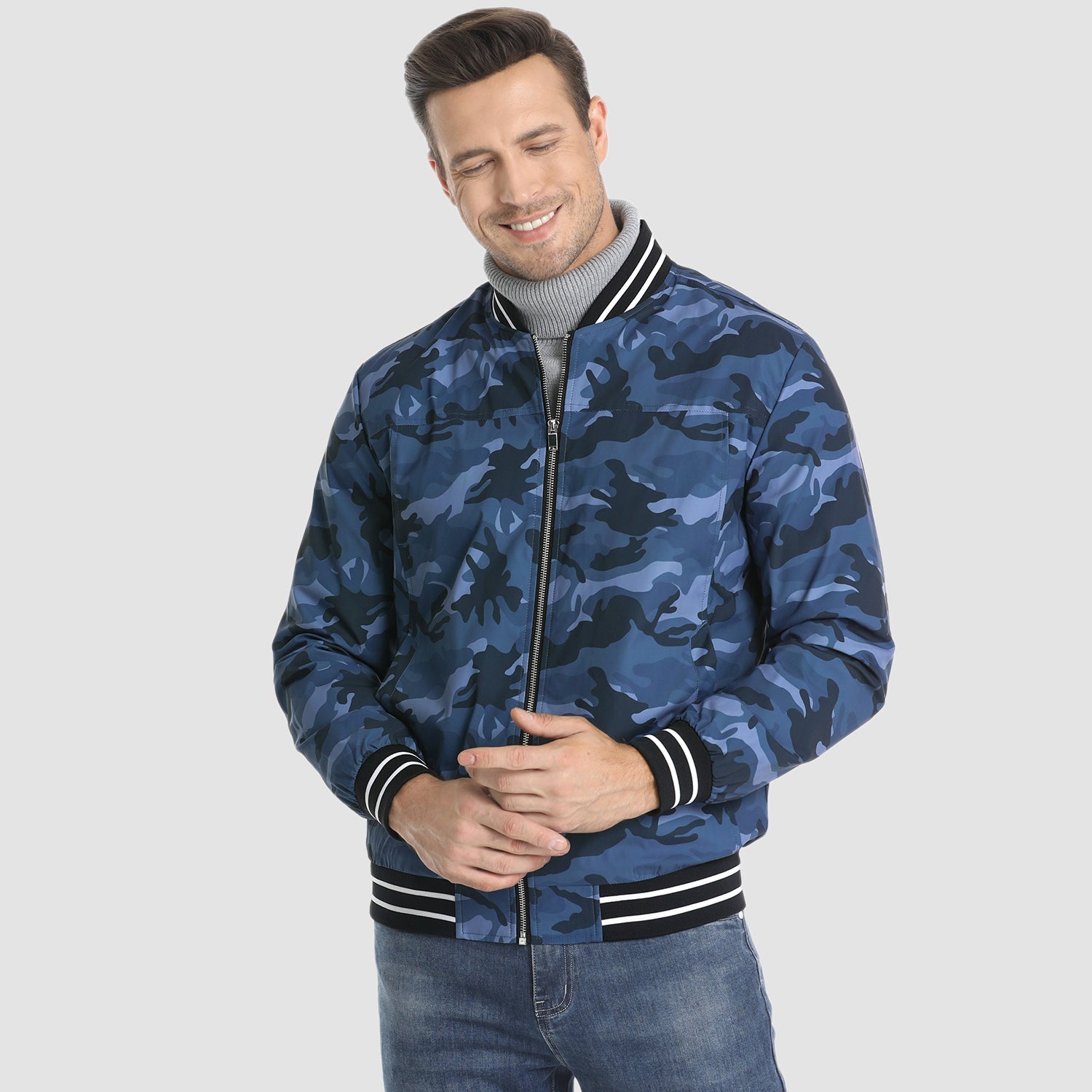 Men's Lightweight Bomber Jacket Casual Windbreaker - MAGCOMSEN