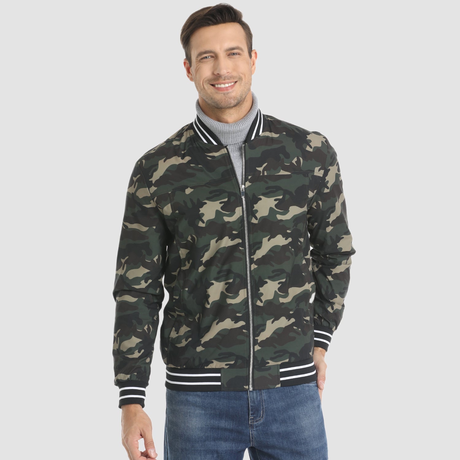 Men's Lightweight Bomber Jacket Casual Windbreaker - MAGCOMSEN