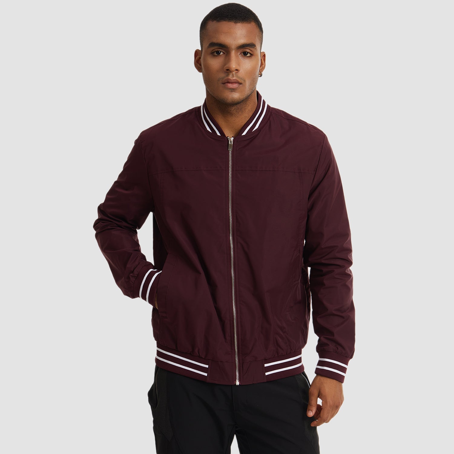 Men's Lightweight Bomber Jacket Casual Windbreaker - MAGCOMSEN