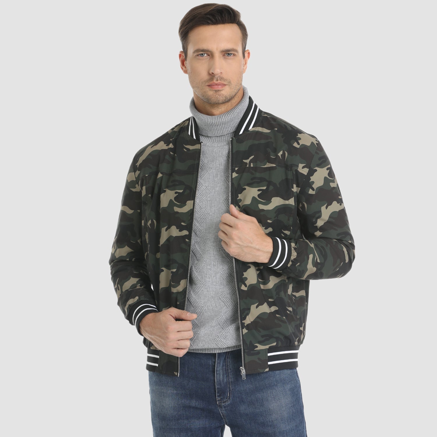 Men's Lightweight Bomber Jacket Casual Windbreaker - MAGCOMSEN