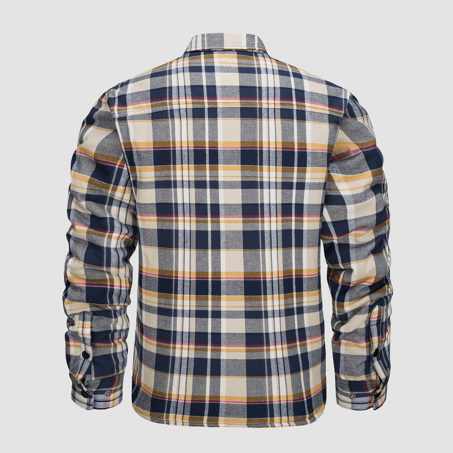 Yellow Men's Quilted Flannel Jacket - Warm Winter Padded Shirt - MAGCOMSEN