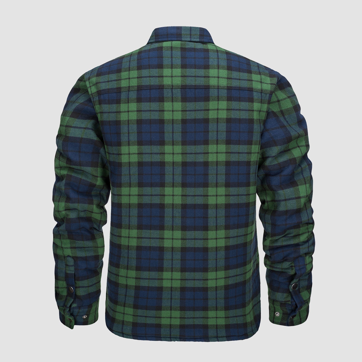 Green Men's Quilted Flannel Jacket - Warm Winter Padded Shirt - MAGCOMSEN