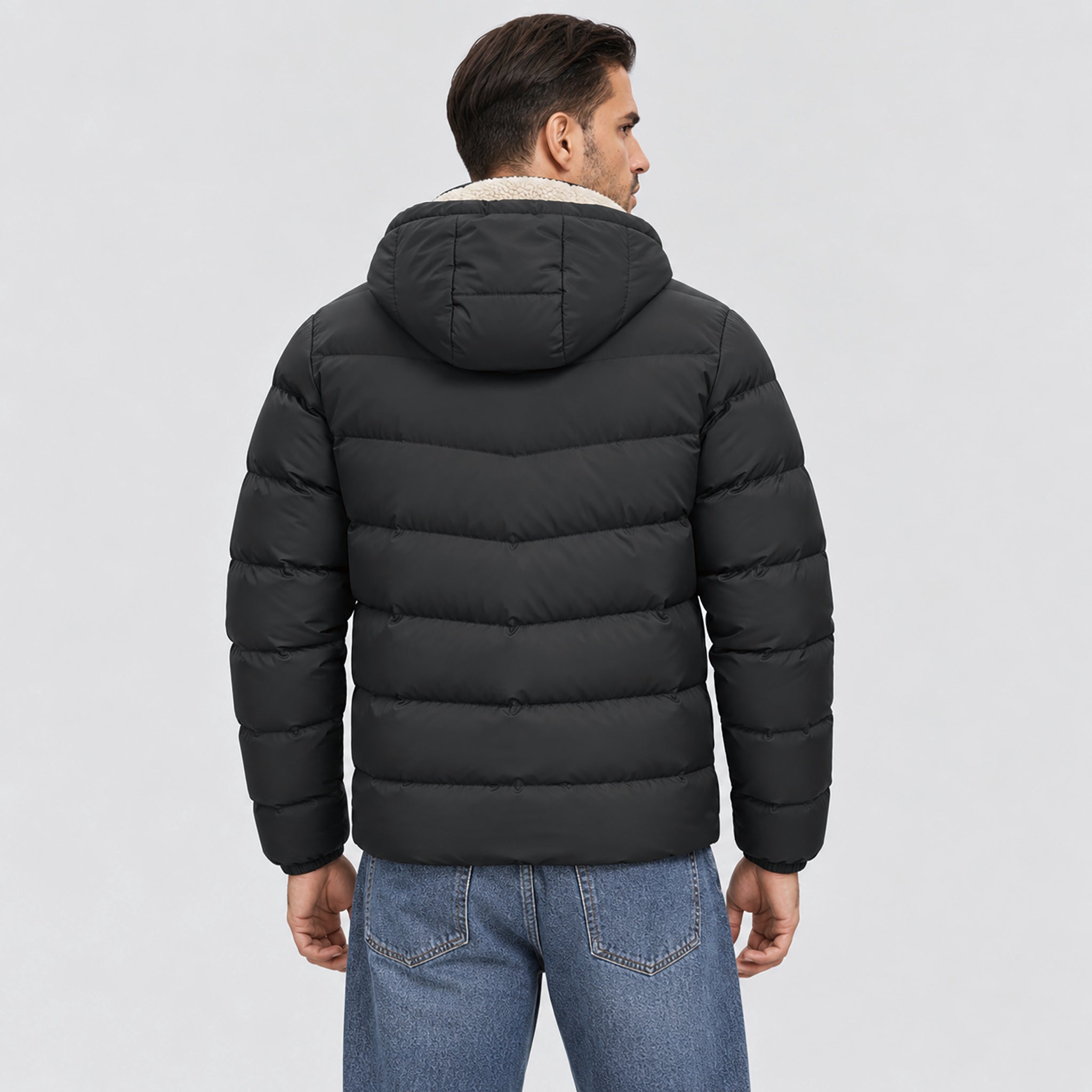 Men's Lightweight Quilted Puffer Jacket with Hood