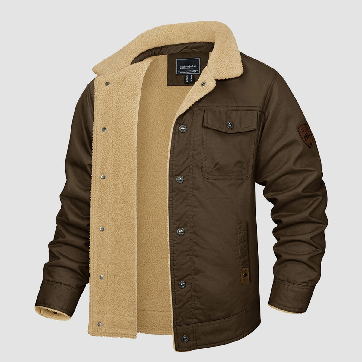 Men's Sherpa Lined Trucker Jacket | Casual Denim Canvas Coat
