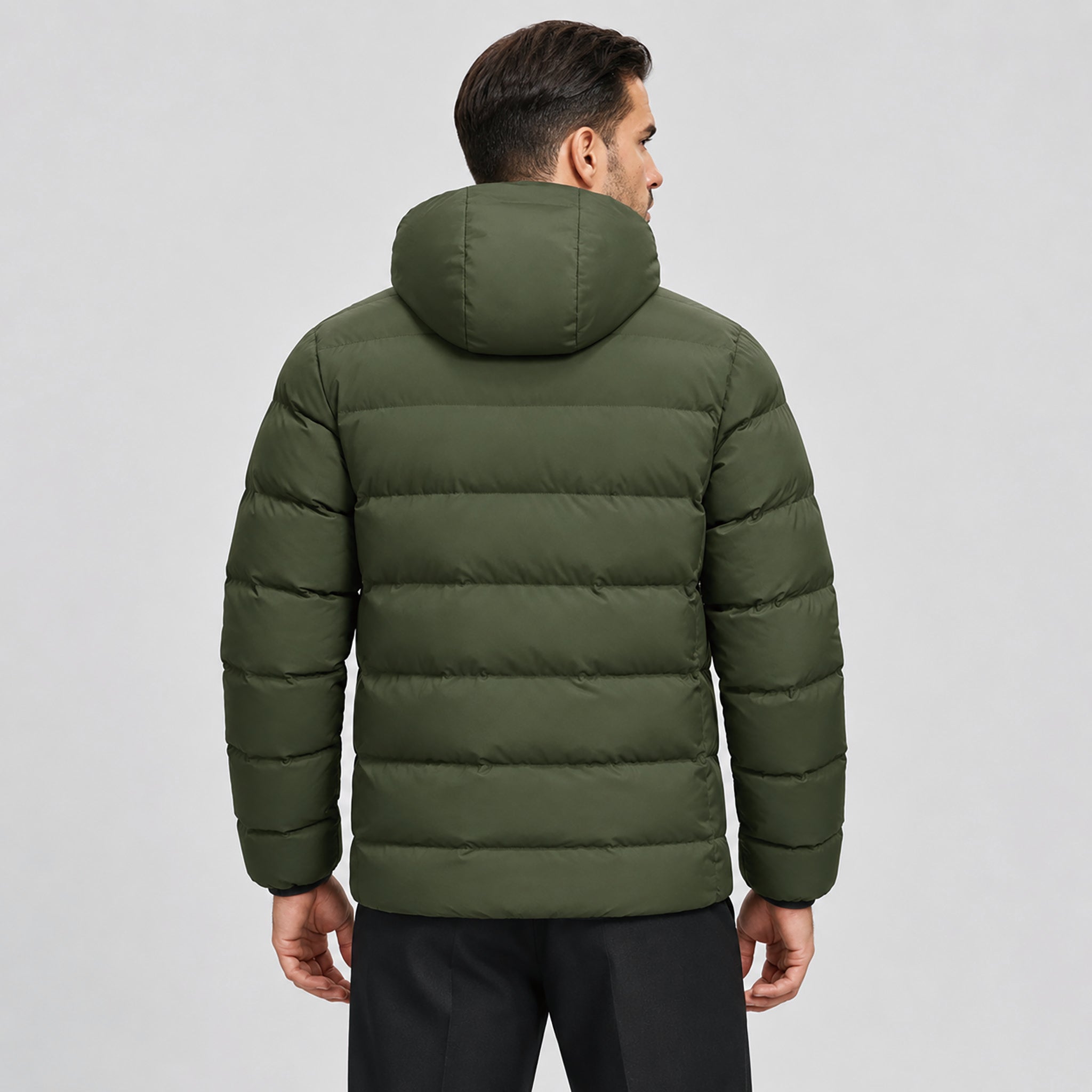 Men's Lightweight Quilted Puffer Jacket with Hood