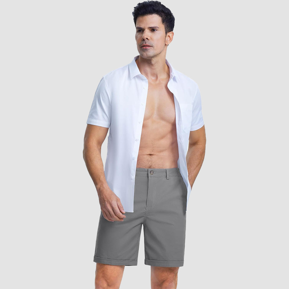 Men's Classic Stretch Chino Shorts with Pockets