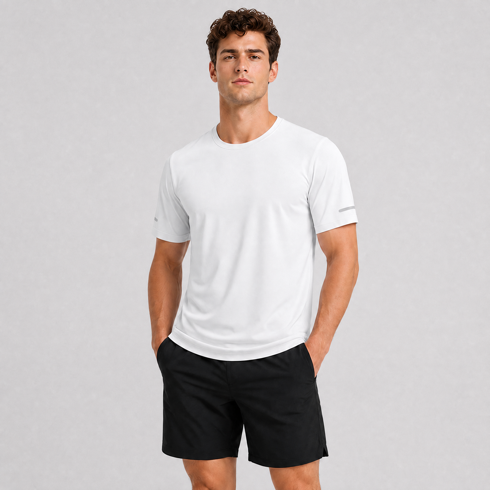 White MAGCOMSEN Men's Dry Fit Sun Protection Stretch Training & Sports T-Shirts in #Color_White