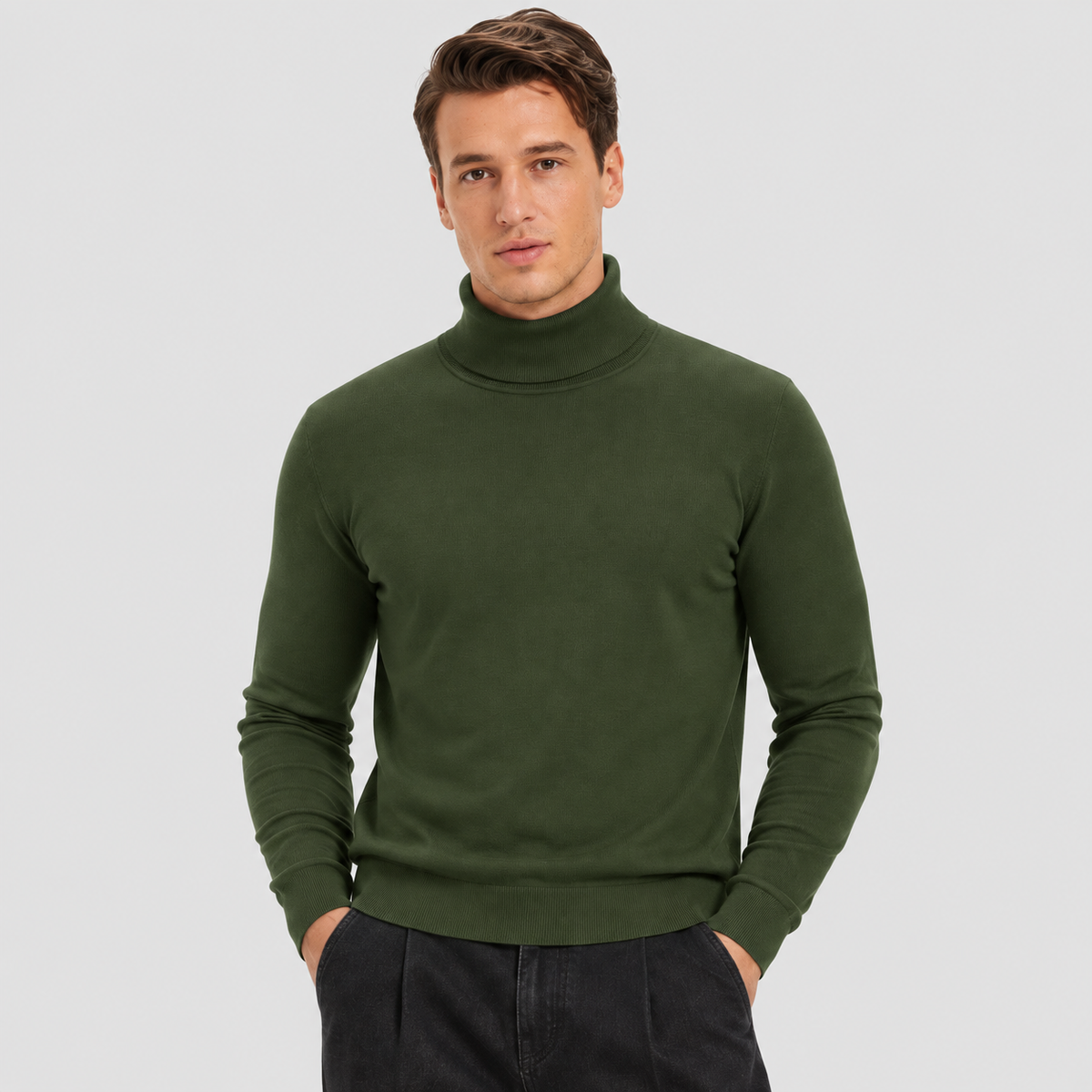 Men's Lightweight Knit Turtleneck Sweater