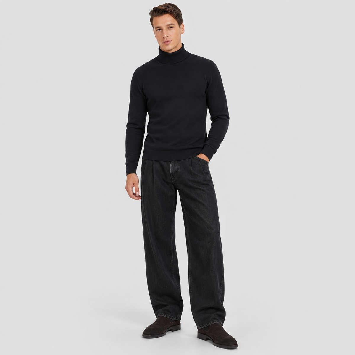 Men's Lightweight Knit Turtleneck Sweater