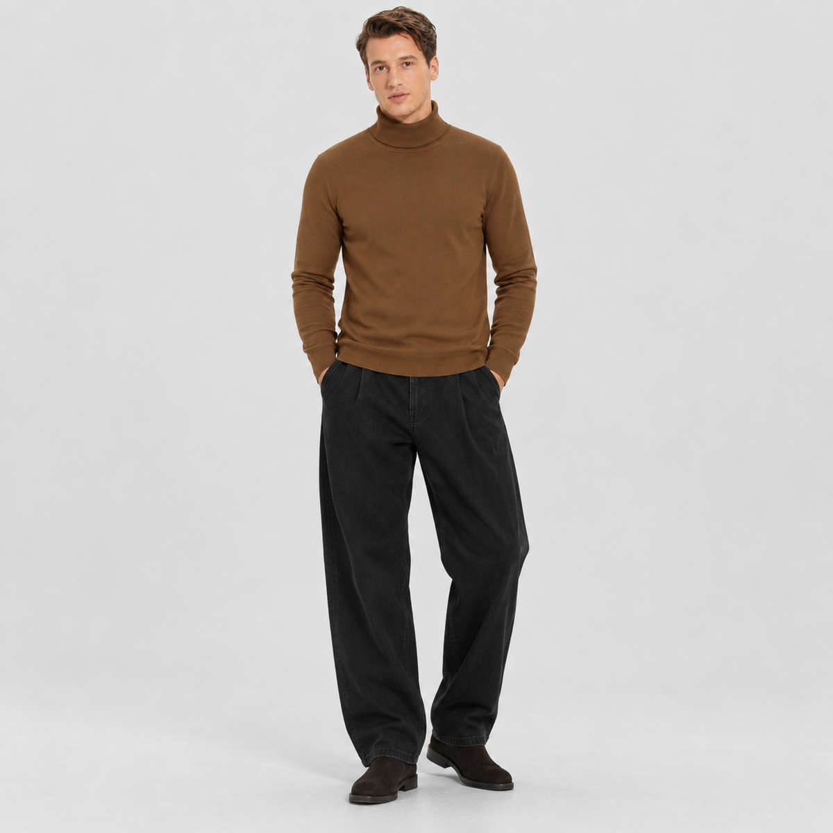 Men's Lightweight Knit Turtleneck Sweater