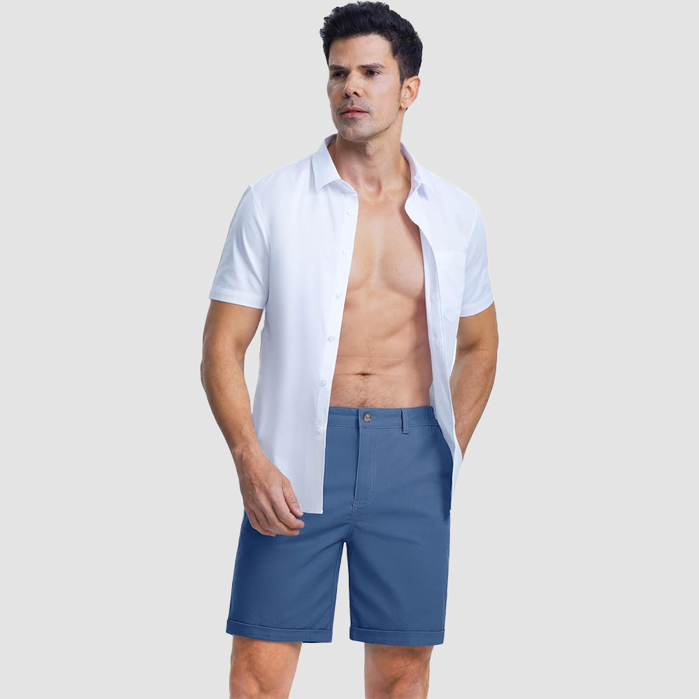 Men's Classic Stretch Chino Shorts with Pockets