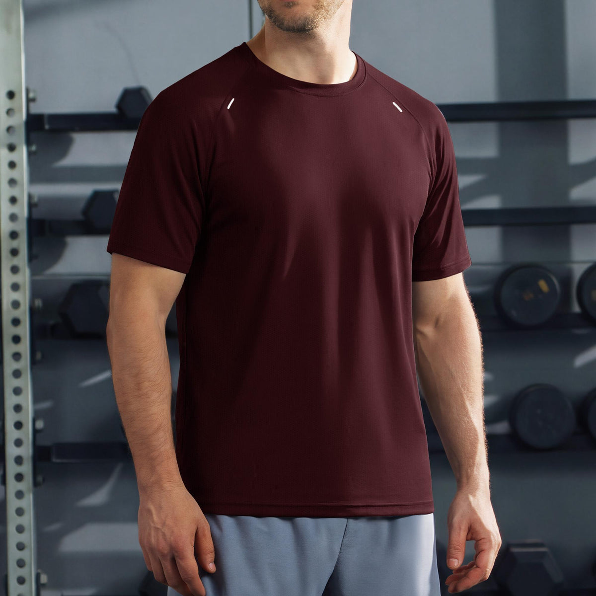 Men's Quick Dry Short Sleeve Athletic Shirt Breathable Mesh Workout Top