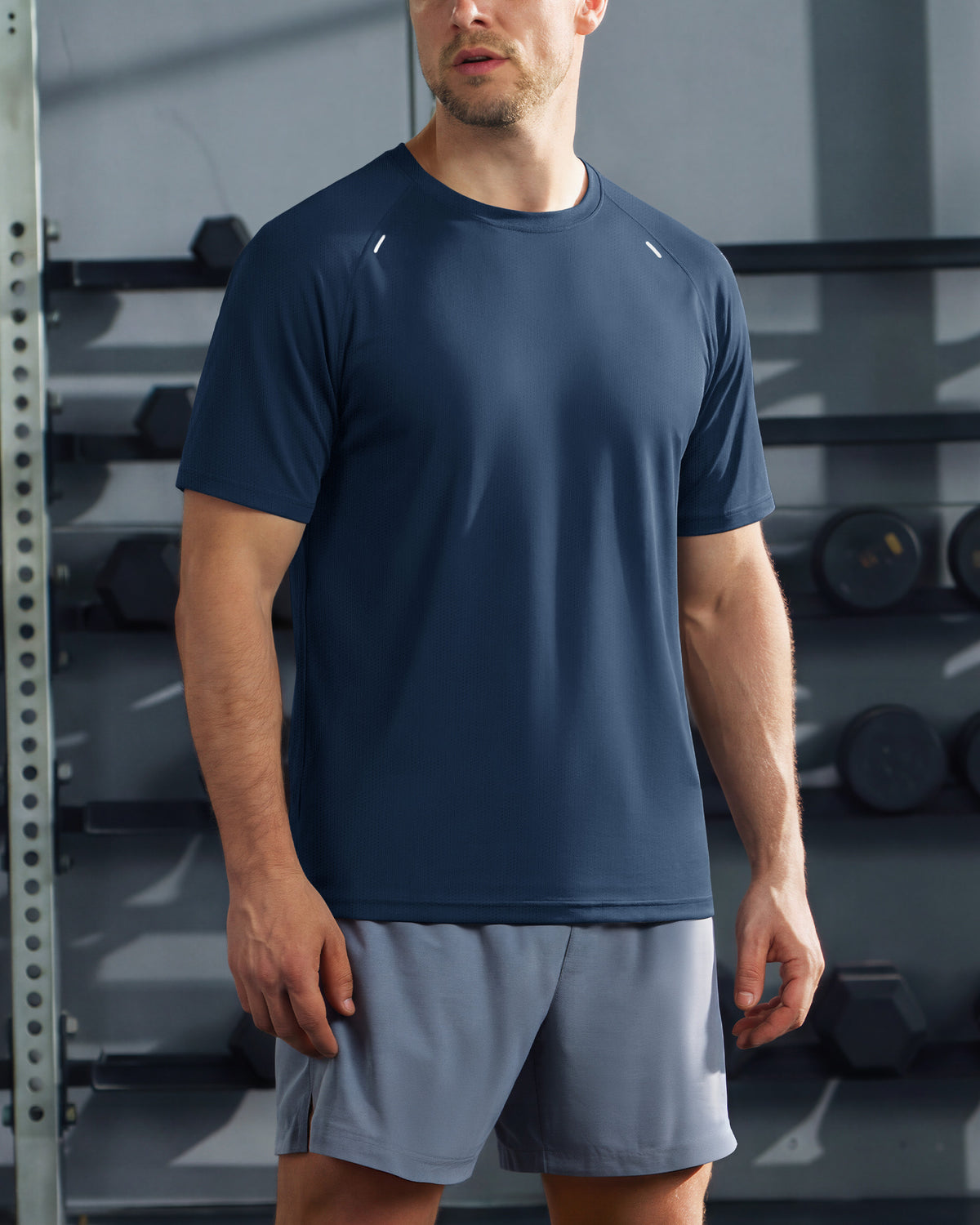 Men's Quick Dry Short Sleeve Athletic Shirt Breathable Mesh Workout Top