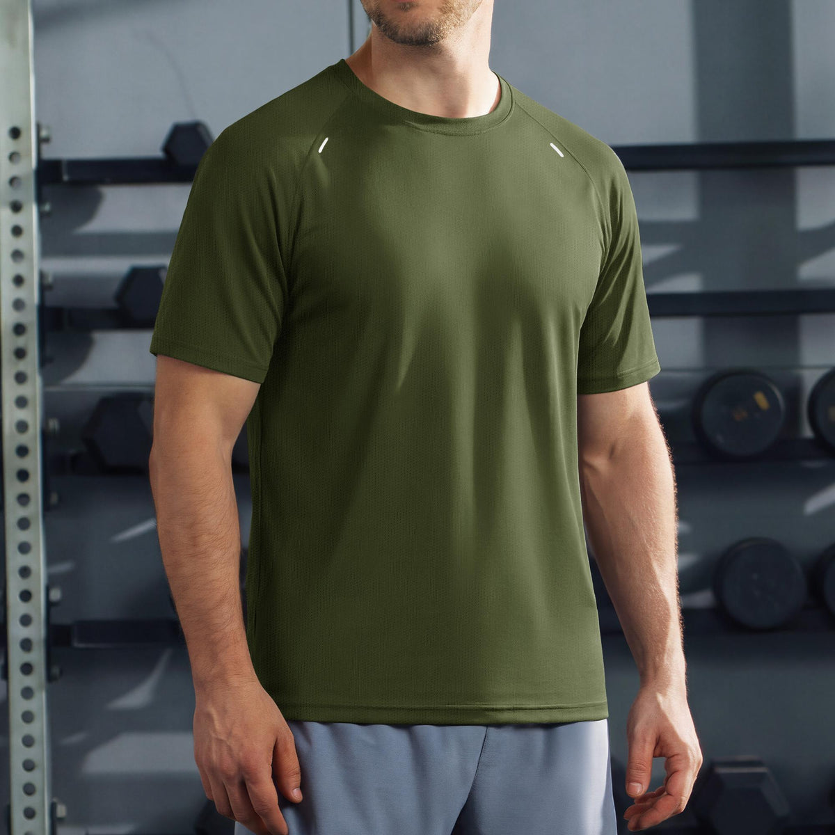 Men's Quick Dry Short Sleeve Athletic Shirt Breathable Mesh Workout Top