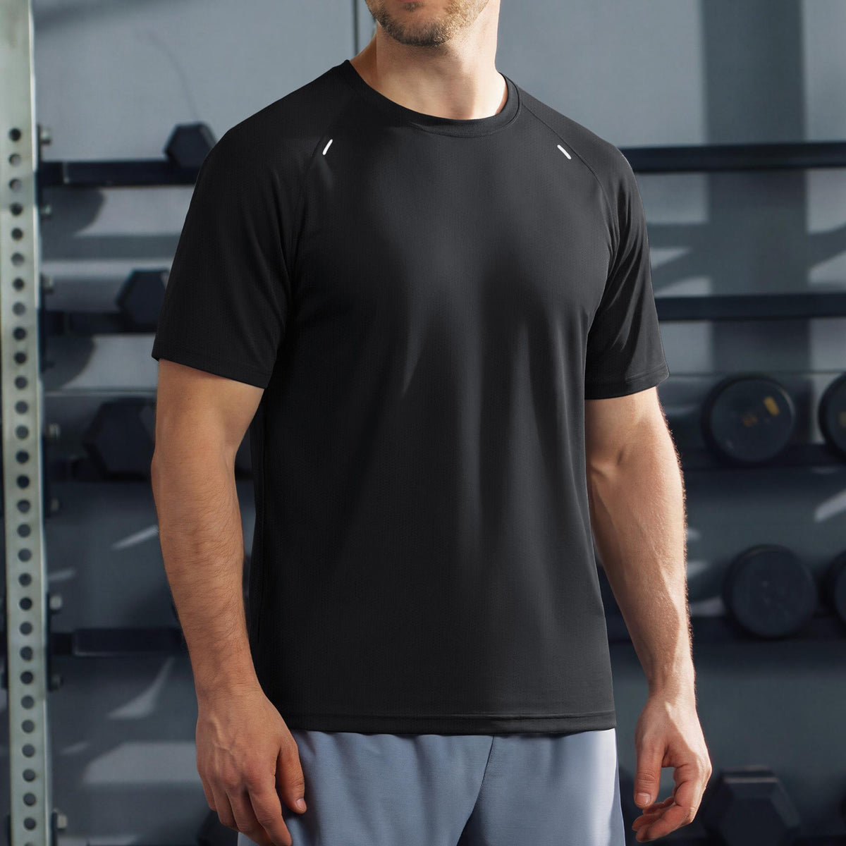 Men's Quick Dry Short Sleeve Athletic Shirt Breathable Mesh Workout Top