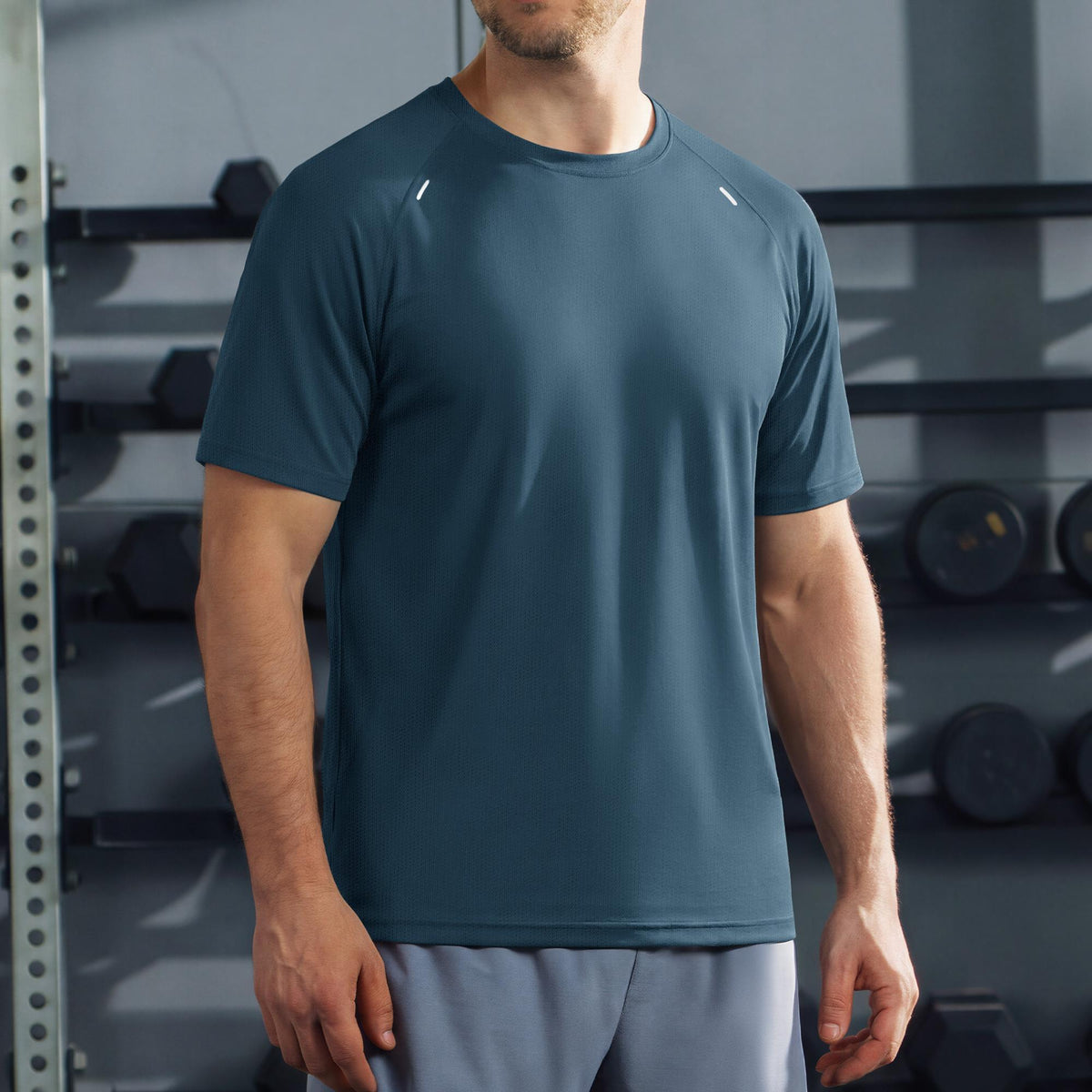 Men's Quick Dry Short Sleeve Athletic Shirt Breathable Mesh Workout Top
