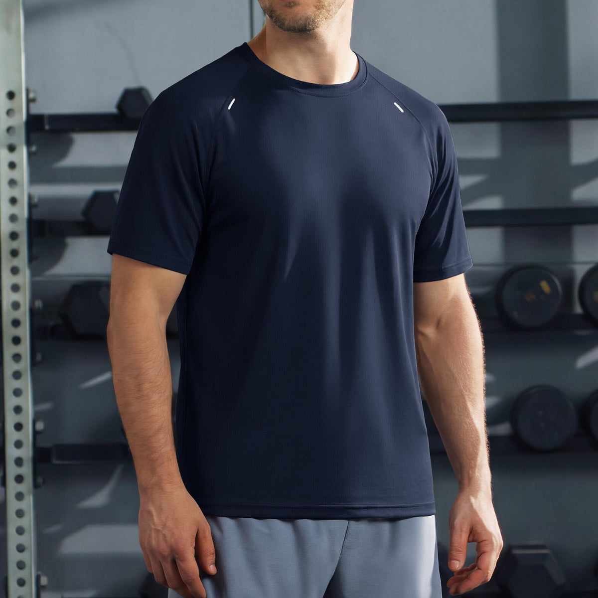 Men's Quick Dry Short Sleeve Athletic Shirt Breathable Mesh Workout Top