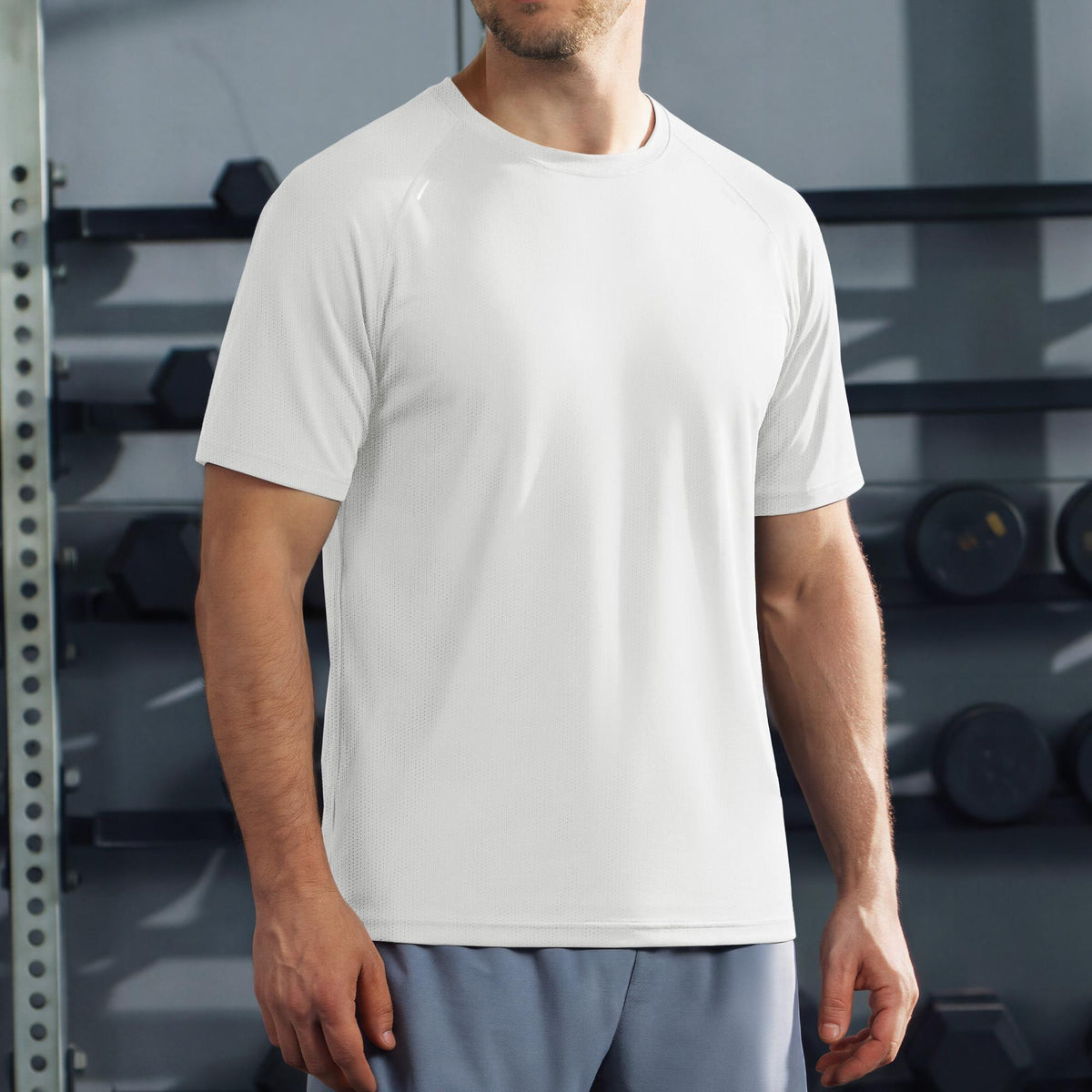 Men's Quick Dry Short Sleeve Athletic Shirt Breathable Mesh Workout Top