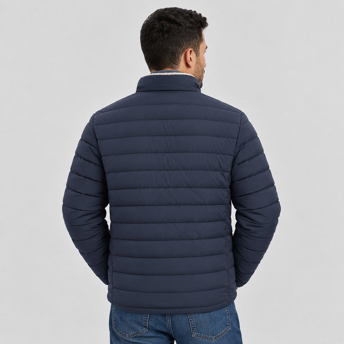 Men's Lightweight Puffer Jacket Sherpa Lined Warm Winter Coat