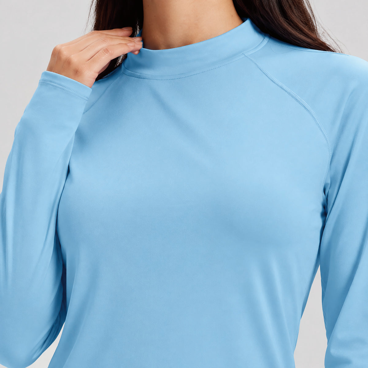 Women's Fleece Lined Thermal Shirt Mock Neck Long Sleeve Base Layer