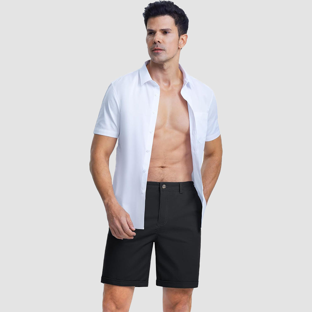 Men's Classic Stretch Chino Shorts with Pockets