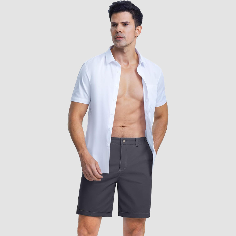 Men's Classic Stretch Chino Shorts with Pockets