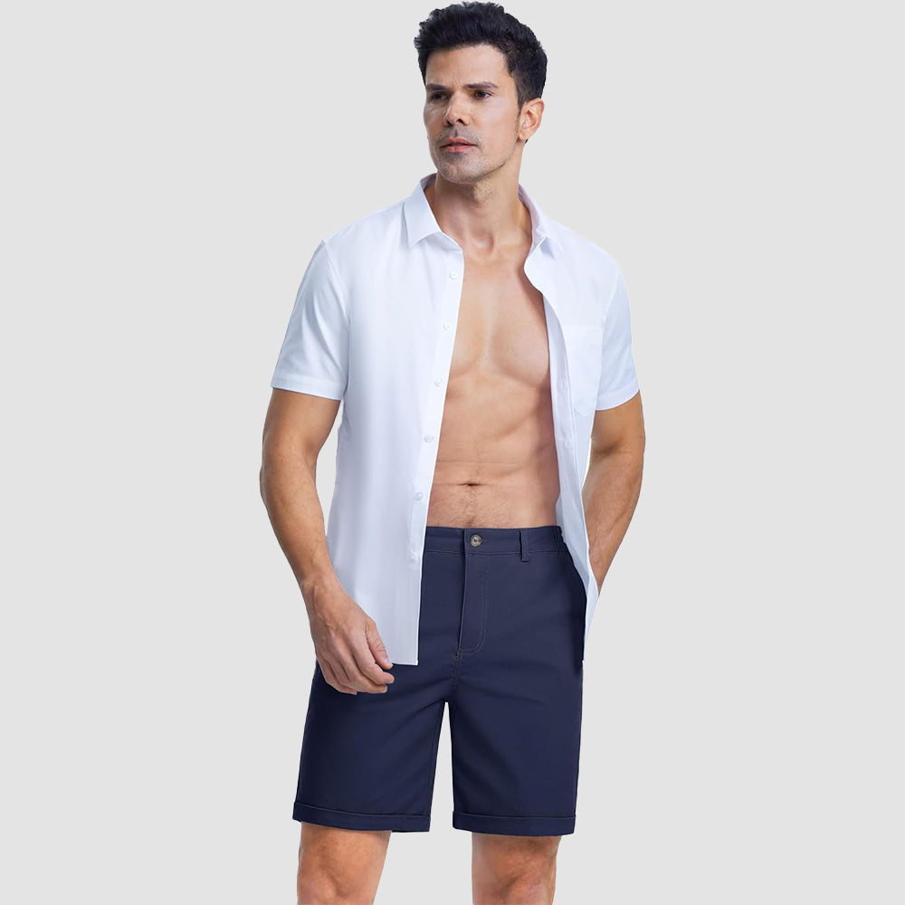 Men's Classic Stretch Chino Shorts with Pockets