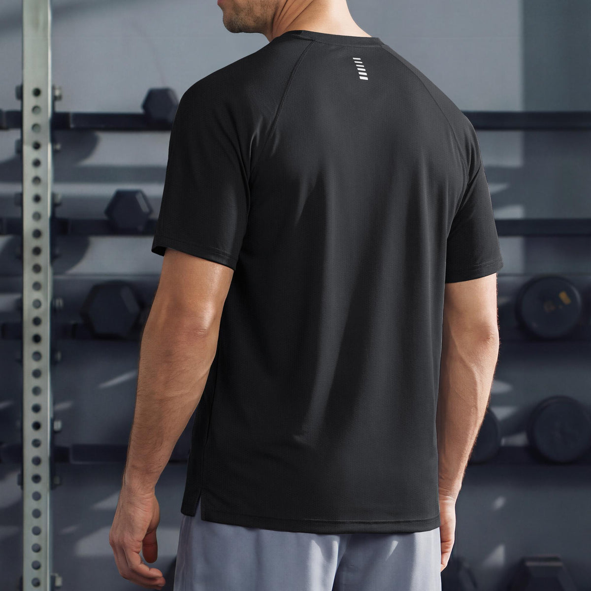 Men's Quick Dry Short Sleeve Athletic Shirt Breathable Mesh Workout Top