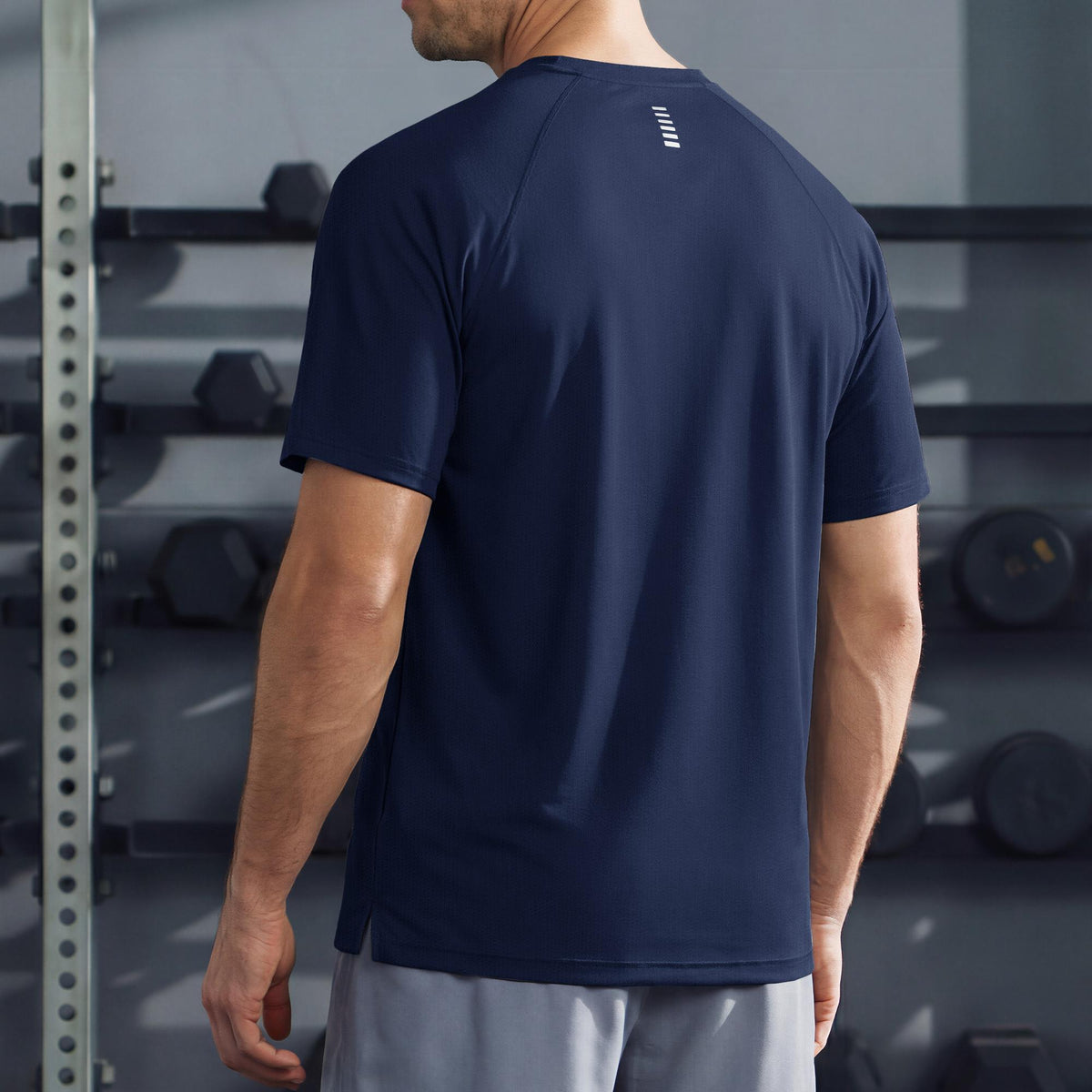 Men's Quick Dry Short Sleeve Athletic Shirt Breathable Mesh Workout Top
