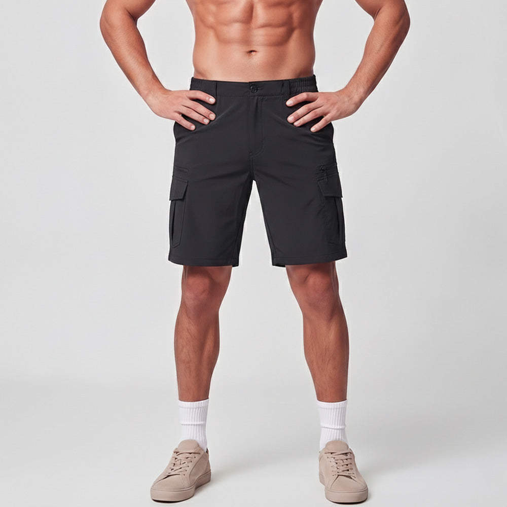 Men 9 Inch Hiking Cargo Shorts - Water Resistant 7 Pocket Stretch Tactical Shorts