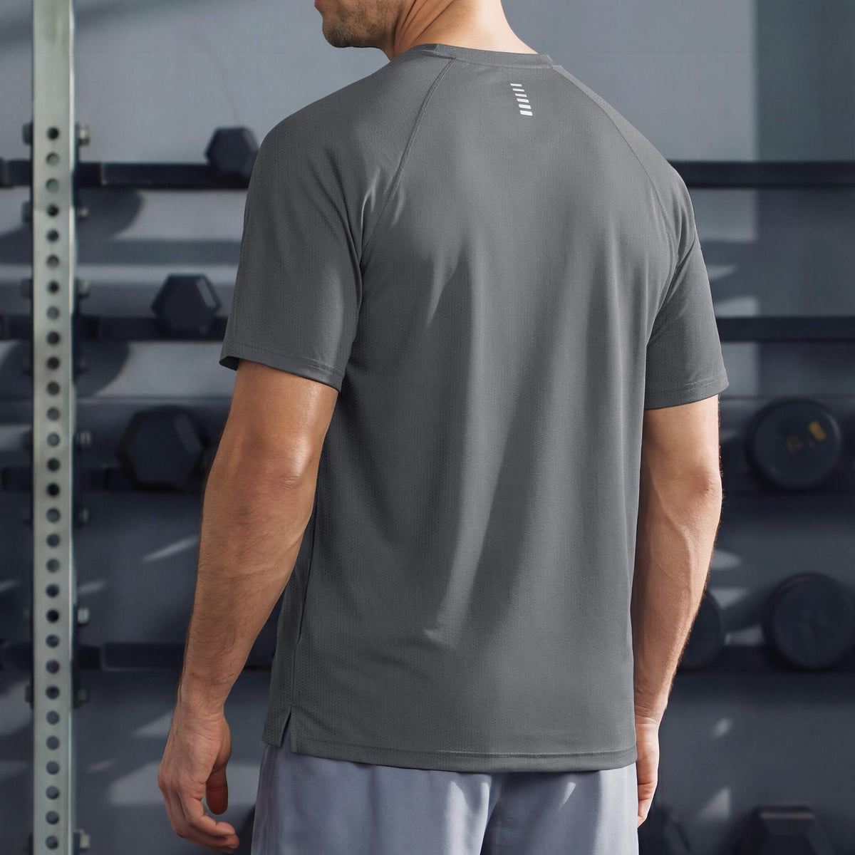 Men's Quick Dry Short Sleeve Athletic Shirt Breathable Mesh Workout Top