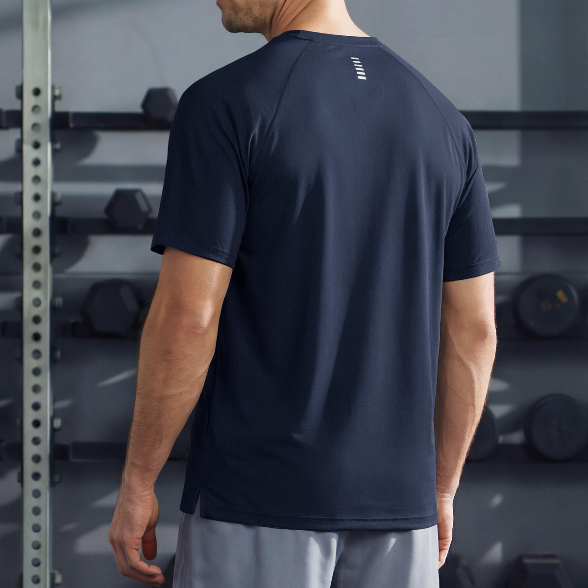 Men's Quick Dry Short Sleeve Athletic Shirt Breathable Mesh Workout Top