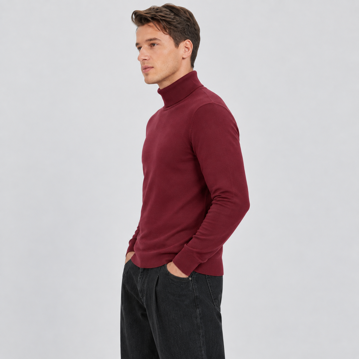 Men's Lightweight Knit Turtleneck Sweater