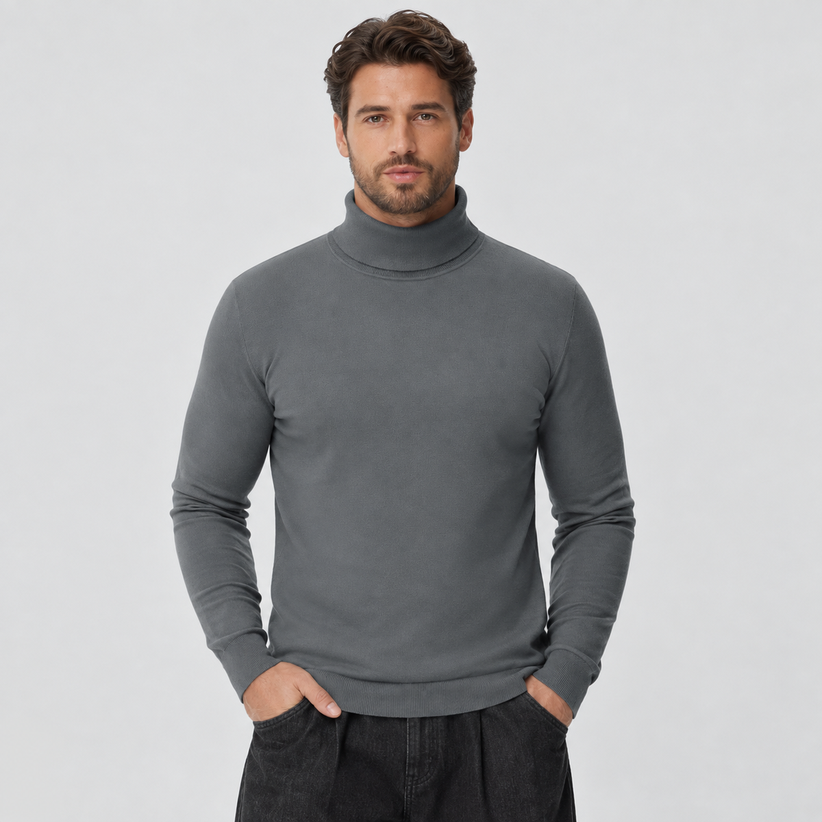 Men's Lightweight Knit Turtleneck Sweater