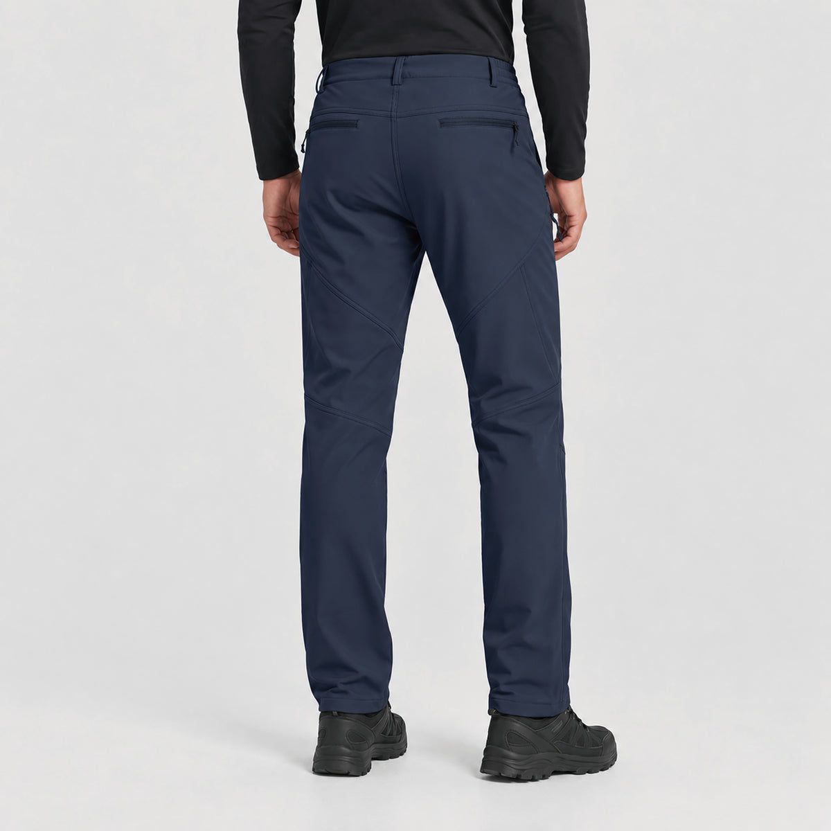 Men's Fleece Lined Softshell Pants Waterproof Hiking Pants with Pockets