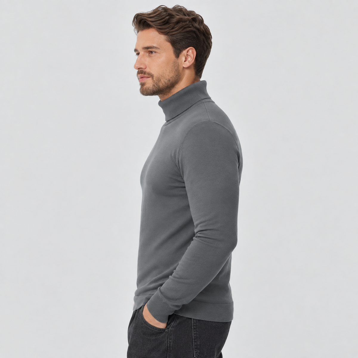 Men's Lightweight Knit Turtleneck Sweater