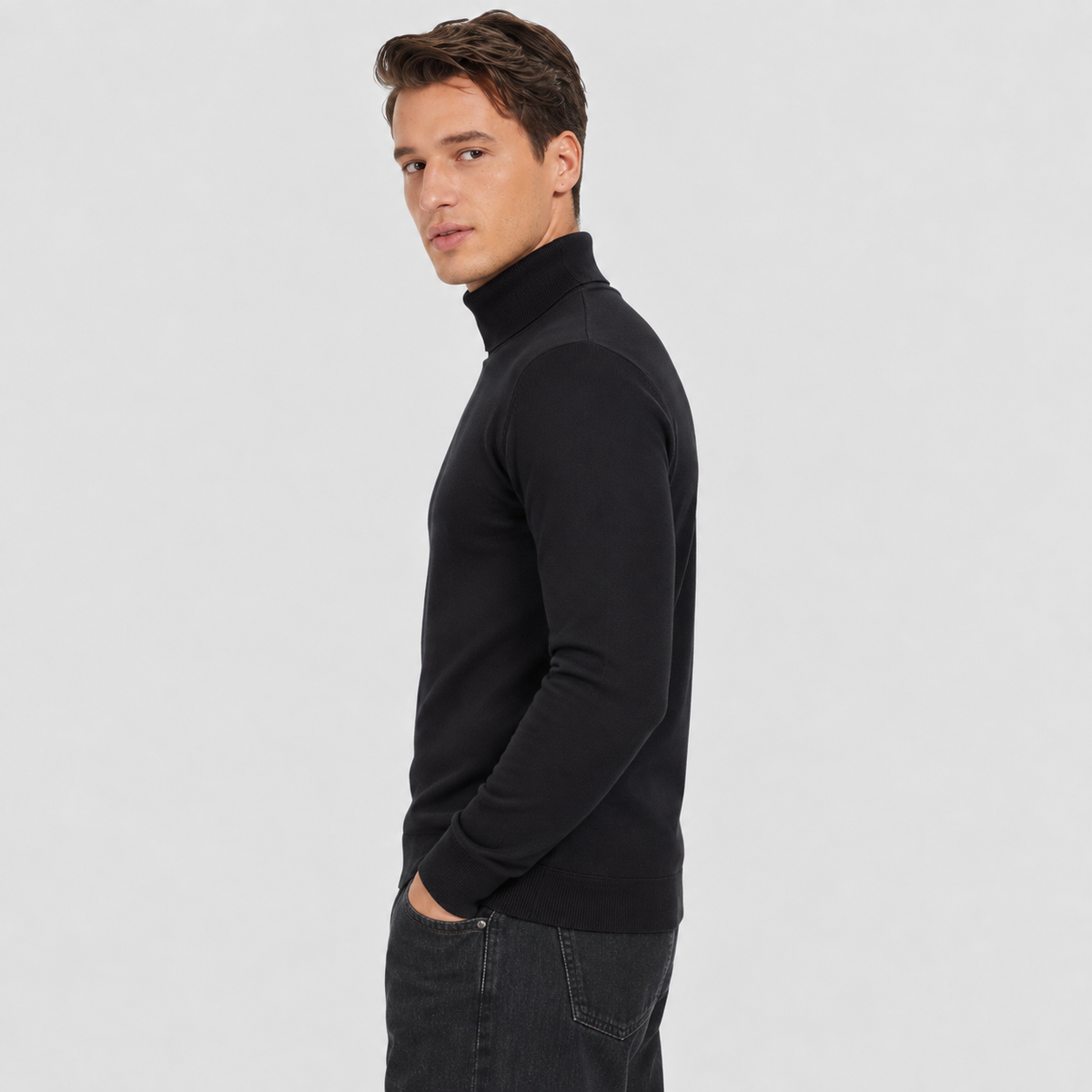 Men's Lightweight Knit Turtleneck Sweater