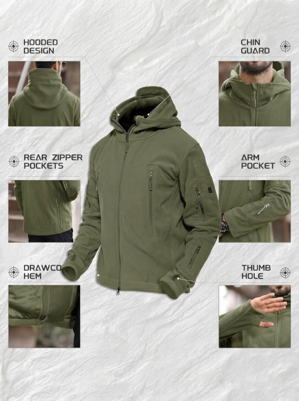 Men's Thermal  Hooded Tactical Fleece Jacket