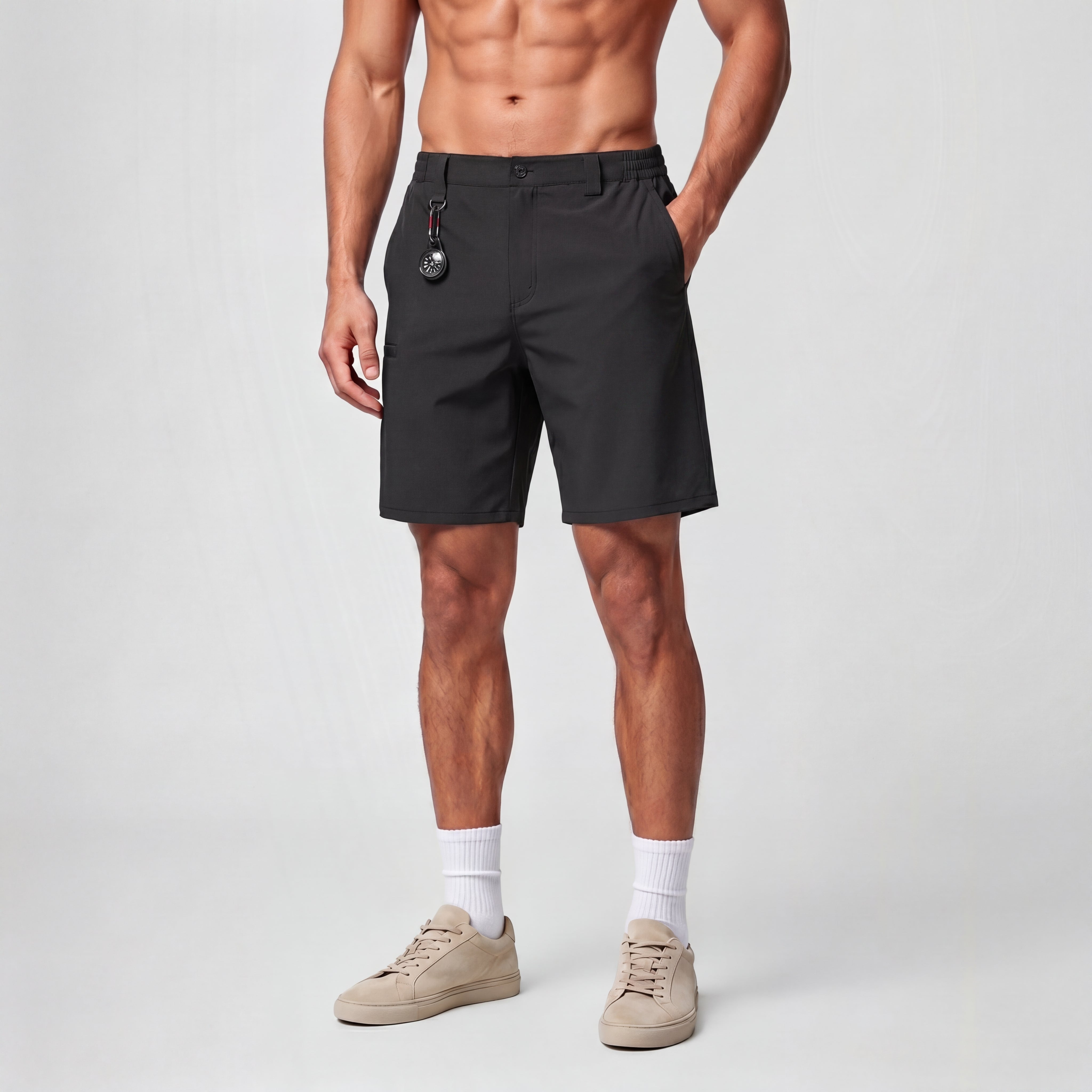 Men's Stretch Cotton Cargo Shorts - Below Knee Utility Work Shorts