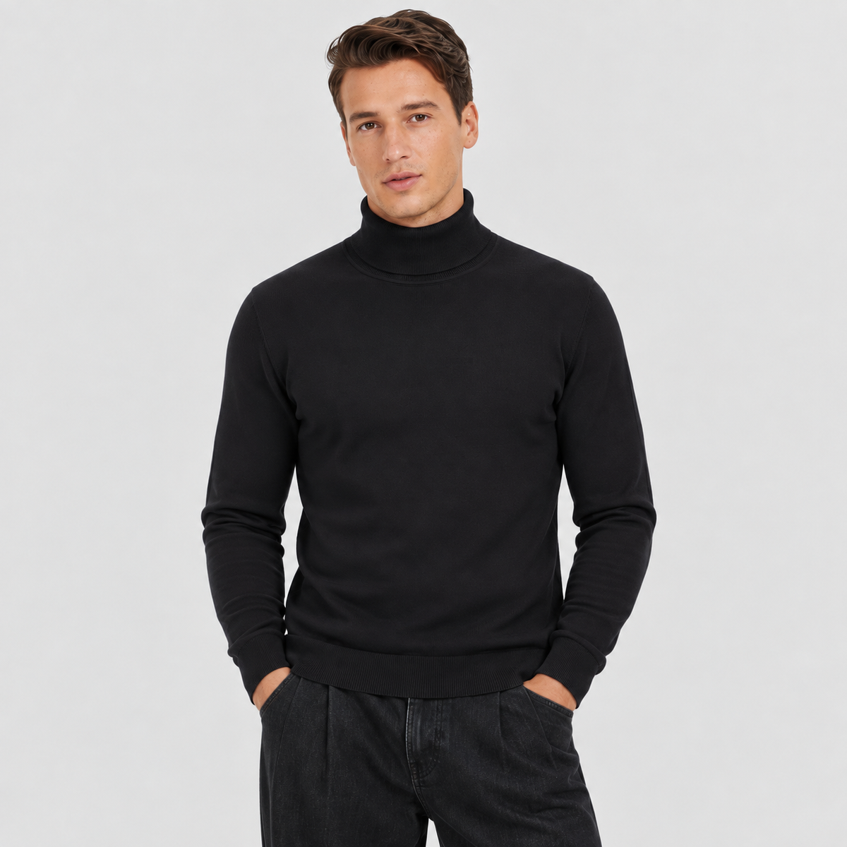 Men's Lightweight Knit Turtleneck Sweater